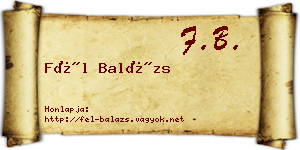 Fél Balázs névjegykártya